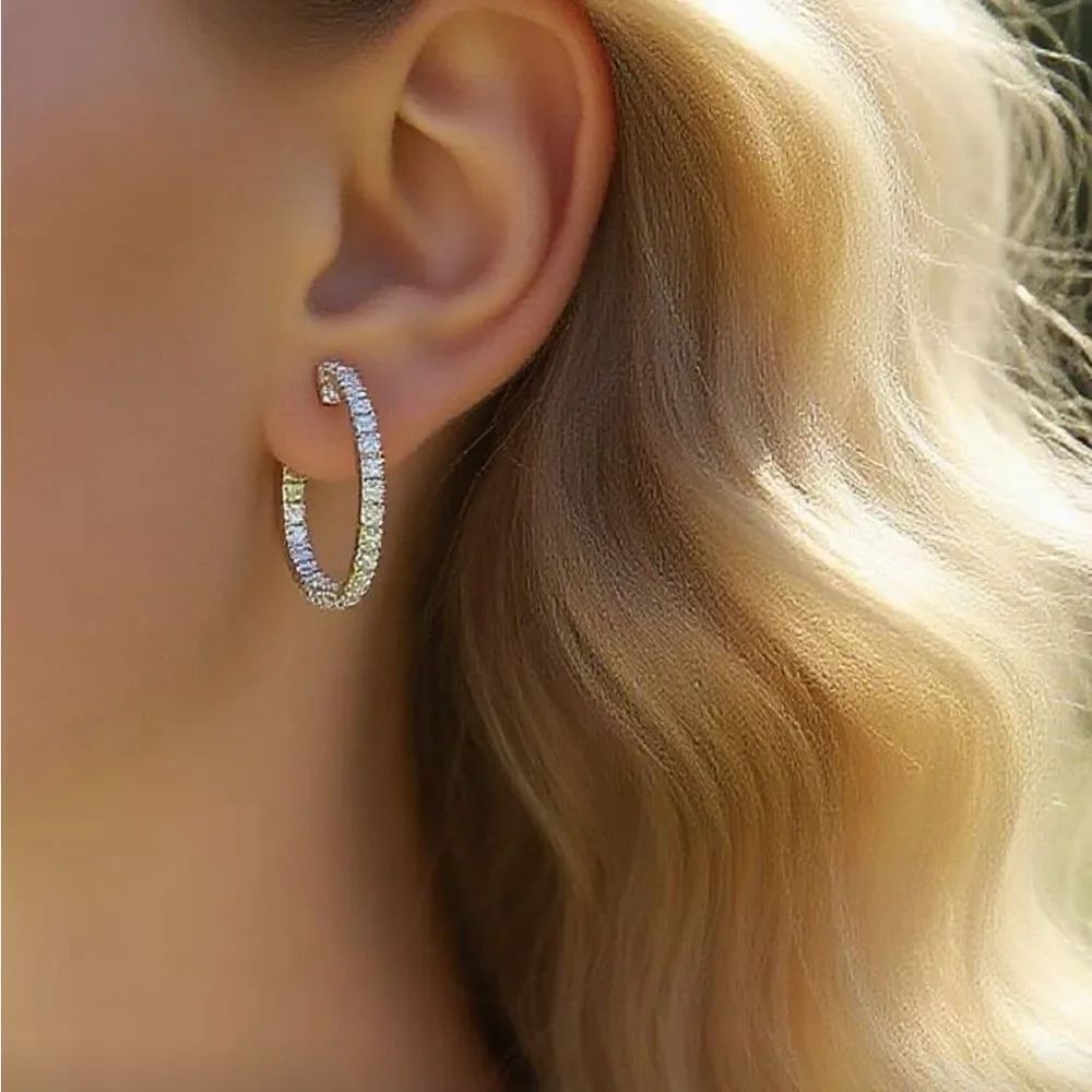 Silver Hoop Earrings Q559